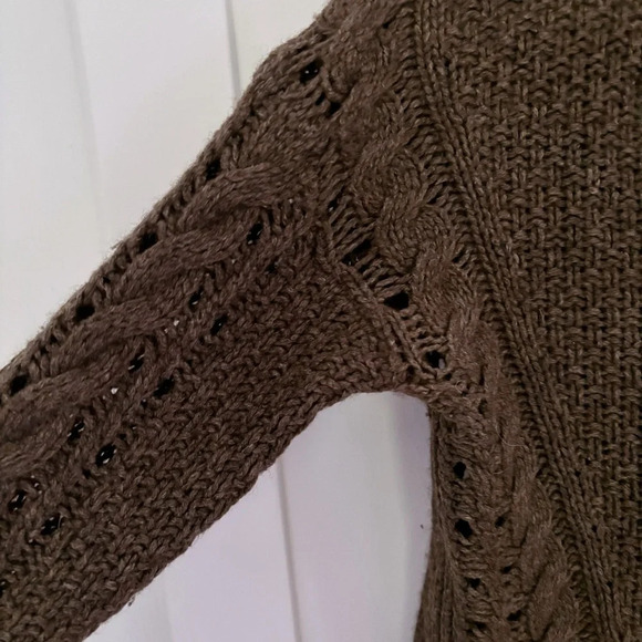 Vince Cable Knit Wool Yak Sweater Brown Size XS Crewneck Cozy Fall Cabin Classic - Picture 4 of 5